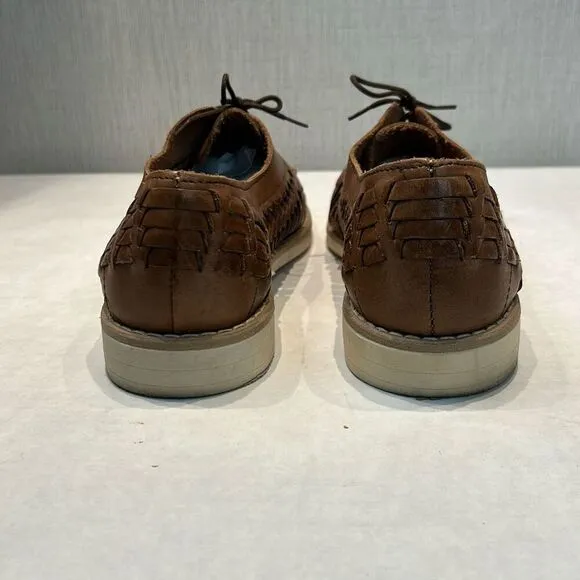 Rogers Leather Huarache Shoes Sandals Woven Mens Sz 8.5 Womens Sz 10 MEX Sz 27