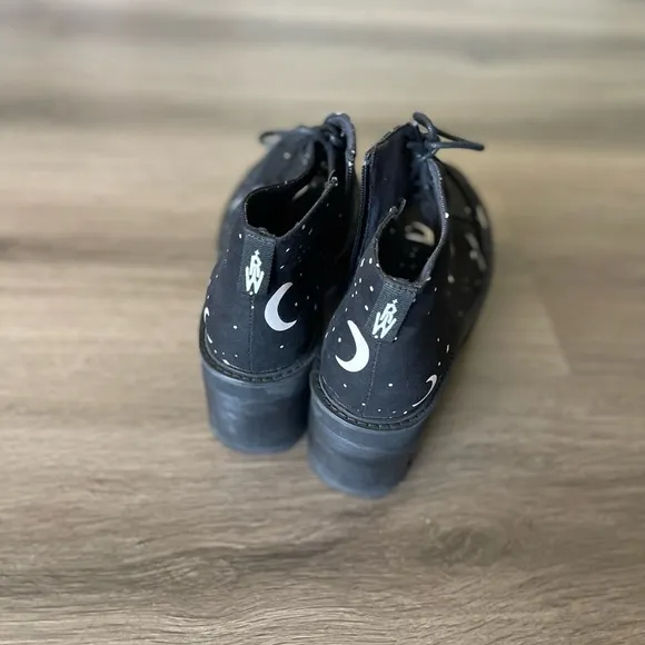 Rogue   Wolf MoonDust Platform Black Boots Vegan Suede