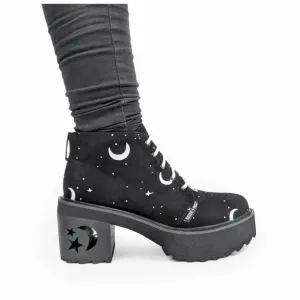 Rogue   Wolf MoonDust Platform Black Boots Vegan Suede
