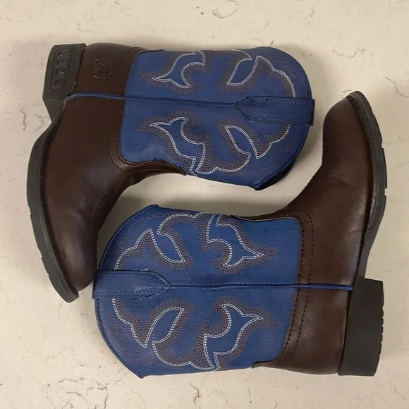 Roper Kids Lightning (Toddler/Little Kid) Blue and Brown Western Boots Size 11