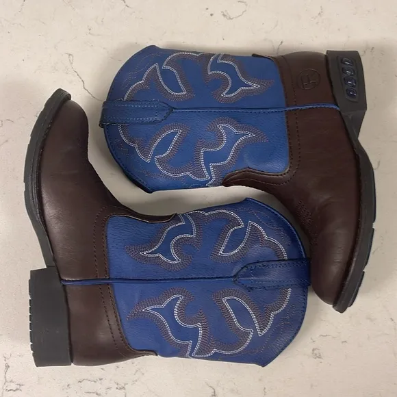Roper Kids Lightning (Toddler/Little Kid) Blue and Brown Western Boots Size 11