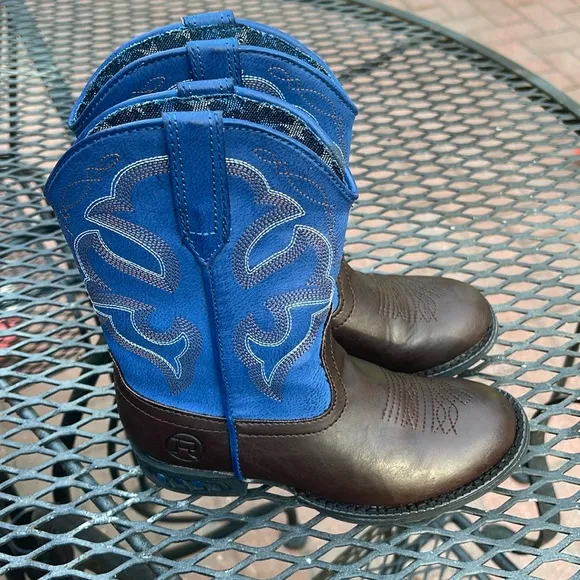 Roper Kids Lightning (Toddler/Little Kid) Blue and Brown Western Boots Size 11
