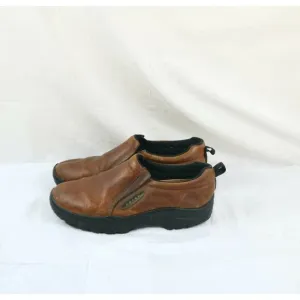 Roper Performance Mens Casual Slip On Shoes Size 10.5 Brown Leather Loafers