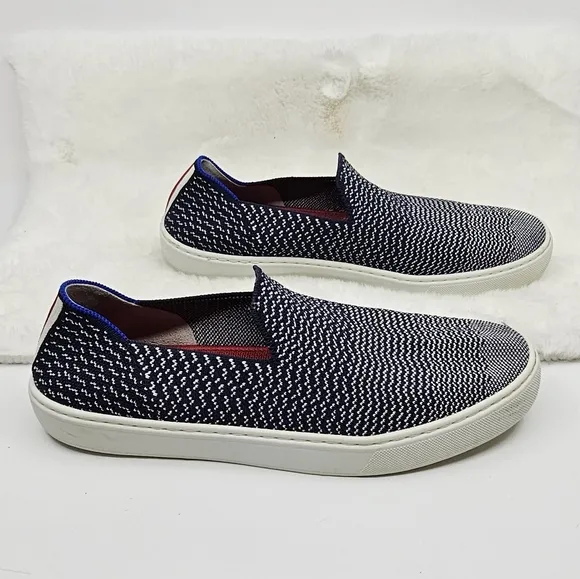 Rothy’s Maritime Gradient Slip On Sneaker Shoes navy white 10