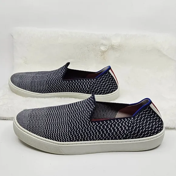 Rothy’s Maritime Gradient Slip On Sneaker Shoes navy white 10