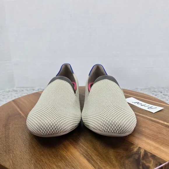 Rothy's Retired The Loafer Double Stitch Beige Linen Daily Casual Shoes Womens 7