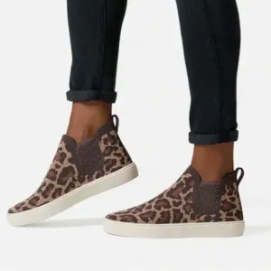 Rothy’s The Chelsea Shoes Slip On Sneakers Wildcat Cheetah Leopard Brown 8