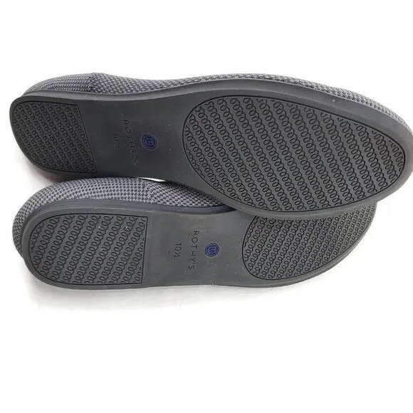 Rothy's The Flat Charcoal Gray Shoes Womens 10.5 Ballet Slip ons
