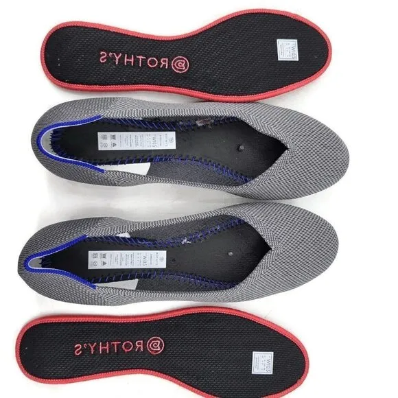 Rothy's The Flat Charcoal Gray Shoes Womens 10.5 Ballet Slip ons