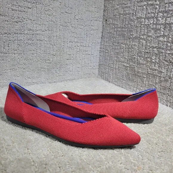 Rothys The Point Women's Size 6.5 US Chili Red Retired Pointed Toe Slip on Shoes