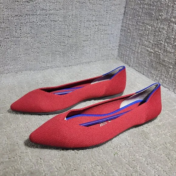 Rothys The Point Women's Size 6.5 US Chili Red Retired Pointed Toe Slip on Shoes