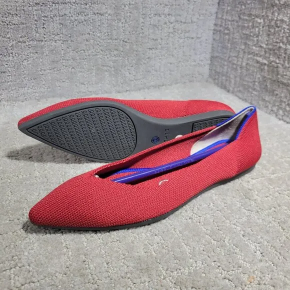 Rothys The Point Women's Size 6.5 US Chili Red Retired Pointed Toe Slip on Shoes