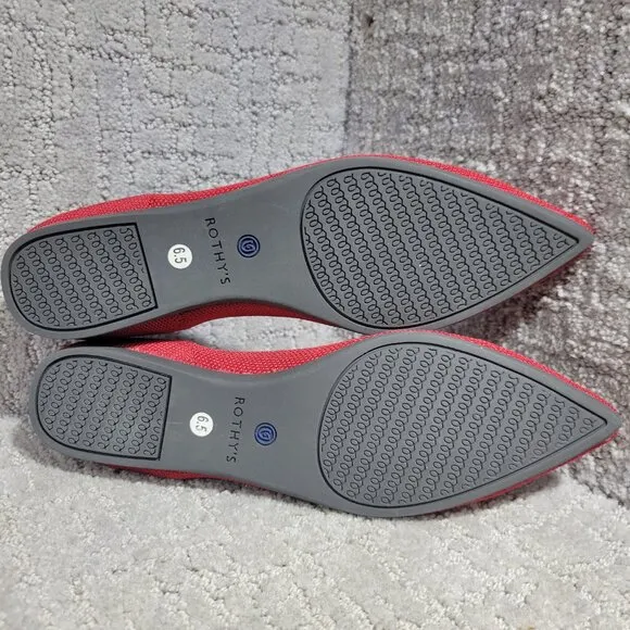 Rothys The Point Women's Size 6.5 US Chili Red Retired Pointed Toe Slip on Shoes