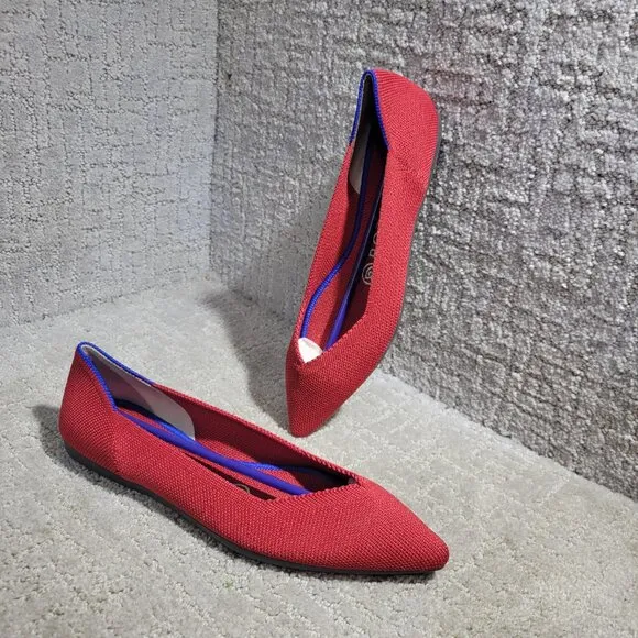 Rothys The Point Women's Size 6.5 US Chili Red Retired Pointed Toe Slip on Shoes