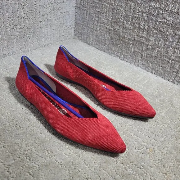 Rothys The Point Women's Size 6.5 US Chili Red Retired Pointed Toe Slip on Shoes