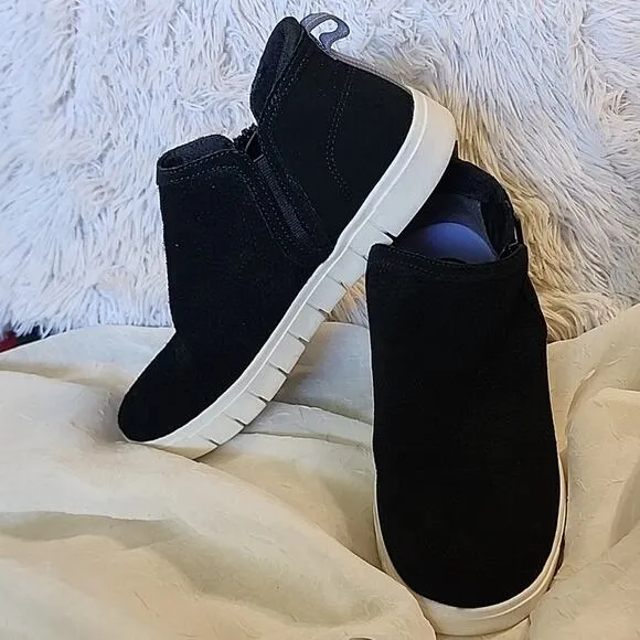 RYKA ANKLE SNEAKERS STYLE¤HENSLEY LADIES SIZE 7.5 BLACK LEATHER FABRIC🔥HOT NWOB