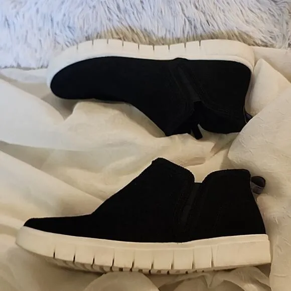 RYKA ANKLE SNEAKERS STYLE¤HENSLEY LADIES SIZE 7.5 BLACK LEATHER FABRIC🔥HOT NWOB