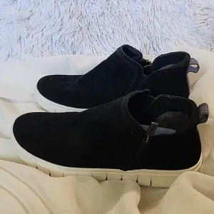 RYKA ANKLE SNEAKERS STYLE¤HENSLEY LADIES SIZE 7.5 BLACK LEATHER FABRIC🔥HOT NWOB
