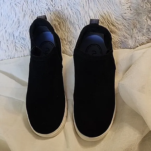 RYKA ANKLE SNEAKERS STYLE¤HENSLEY LADIES SIZE 7.5 BLACK LEATHER FABRIC🔥HOT NWOB