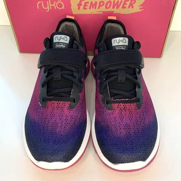 Ryka Dauntless XT Sneakers Low Top Lace Up Training Shoes Black Mix Size 7 NEW
