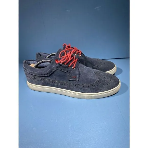 SAKS FIFTH AVE Mens 12 Blue Colored Suede Wingtip Casual Shoes
