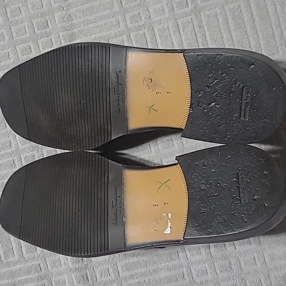 Salvatore Ferragamo Black Leather Men’s Dress Shoes Size 9B