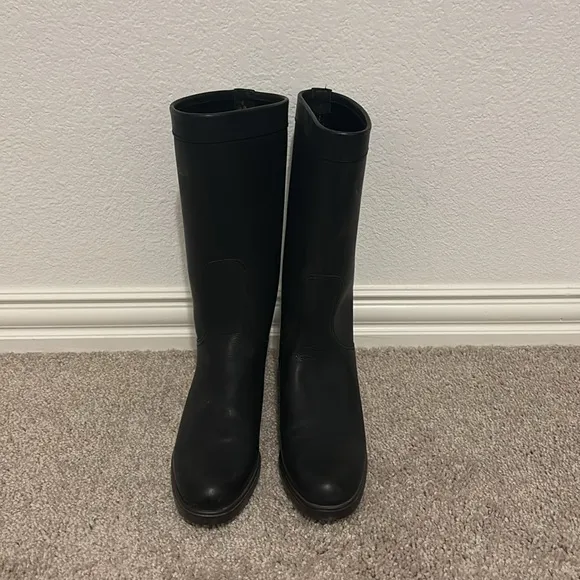 Salvatore ferragamo Black Rubber High Rain Boots Size 8