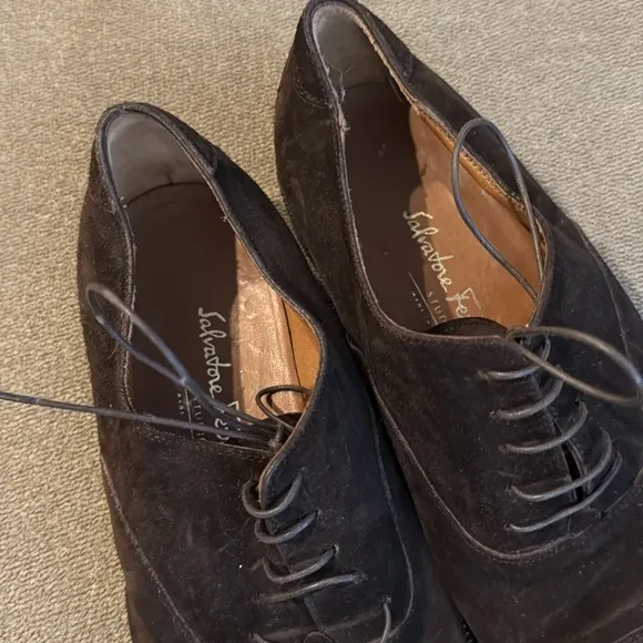 Salvatore Ferragamo brown suede Leather shoes size 8.5D (TD)