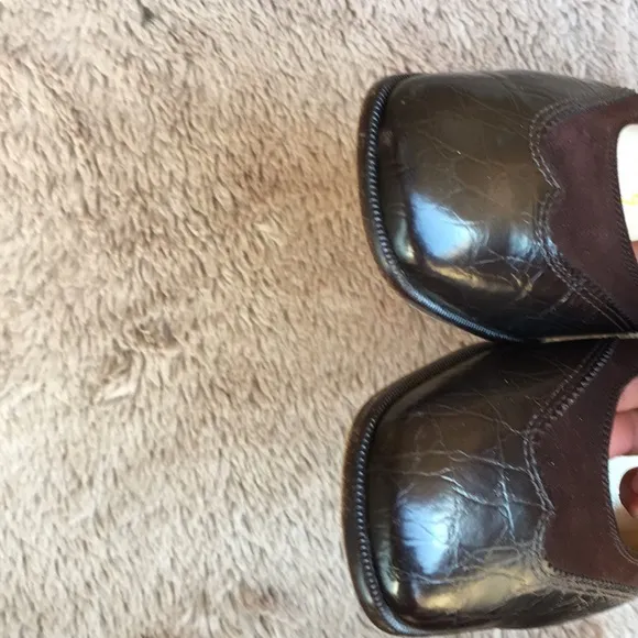 Salvatore Ferragamo leather square toe shoes