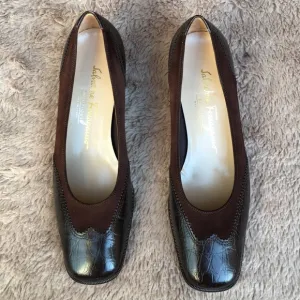 Salvatore Ferragamo leather square toe shoes