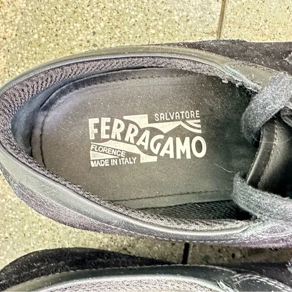 Salvatore Ferragamo Men’s Benbow Low Top Sneakers Black, S11