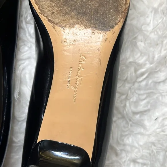 Salvatore Ferragamo Sanna Nero Nappa calp size 8.5 us