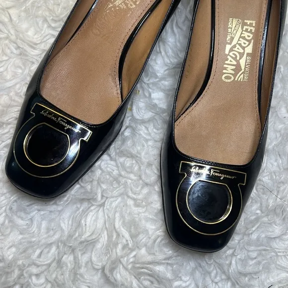 Salvatore Ferragamo Sanna Nero Nappa calp size 8.5 us
