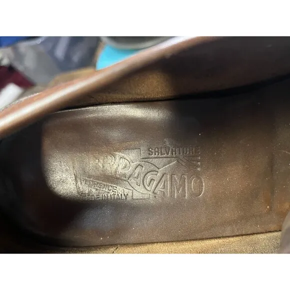 Salvatore Ferragamo Shoes Loafer Brown Leather Loafer Driver 11 D