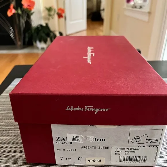 Salvatore Ferragamo Silver Loafers Slip-Ons