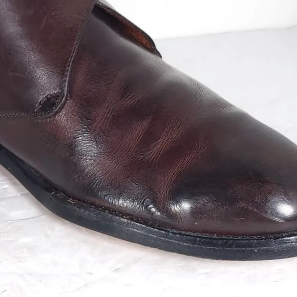 Salvatore Ferragamo Men's US 13D Brown Leather Single Monkstrap Dress Shoes