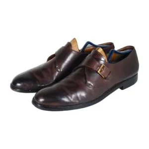 Salvatore Ferragamo Men's US 13D Brown Leather Single Monkstrap Dress Shoes