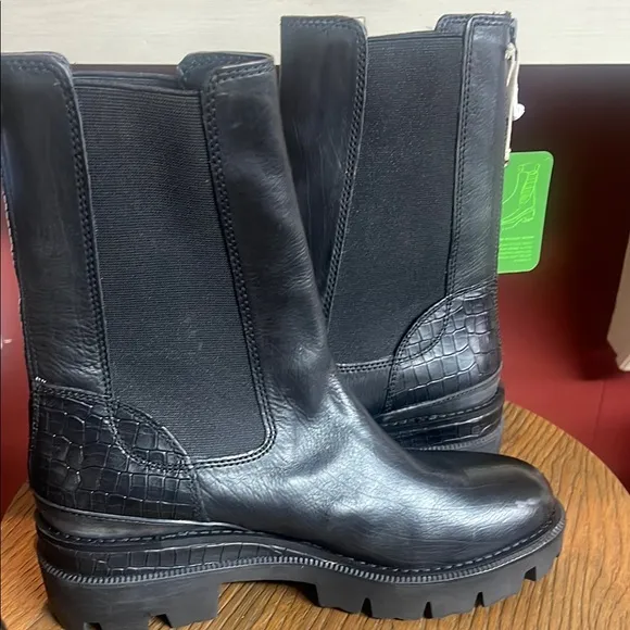 Sam Edelman Black Above Ankle Boots with Chunky Sole