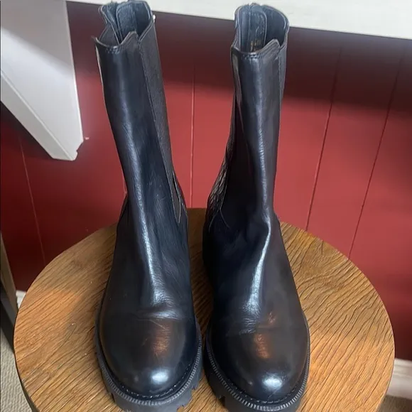 Sam Edelman Black Above Ankle Boots with Chunky Sole