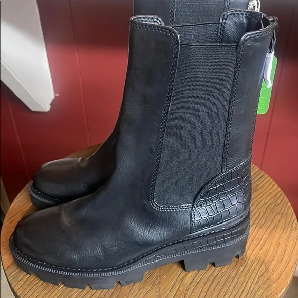 Sam Edelman Black Above Ankle Boots with Chunky Sole