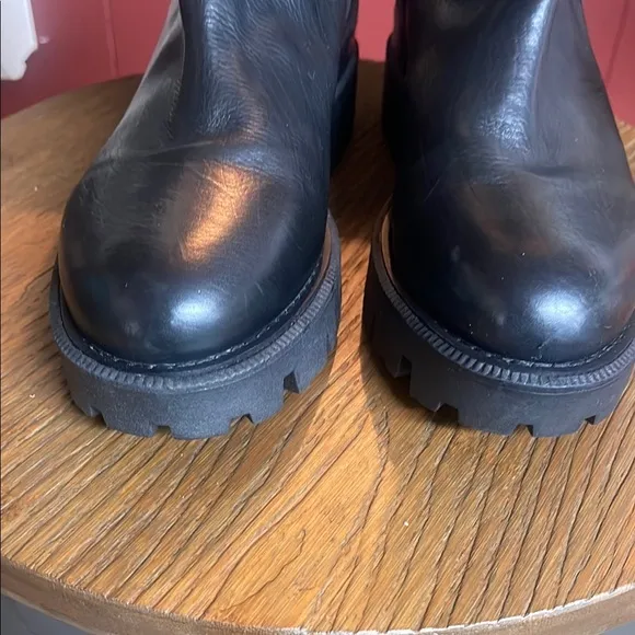 Sam Edelman Black Above Ankle Boots with Chunky Sole