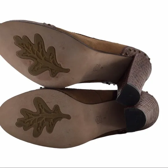 Sam Edelman Brown Suede and Snakeskin Leather studded Shoes