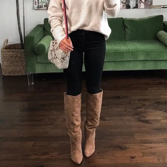 SAM EDELMAN Chestnut Hiltin Hai Suede Tall Knee-High Pull On Boots