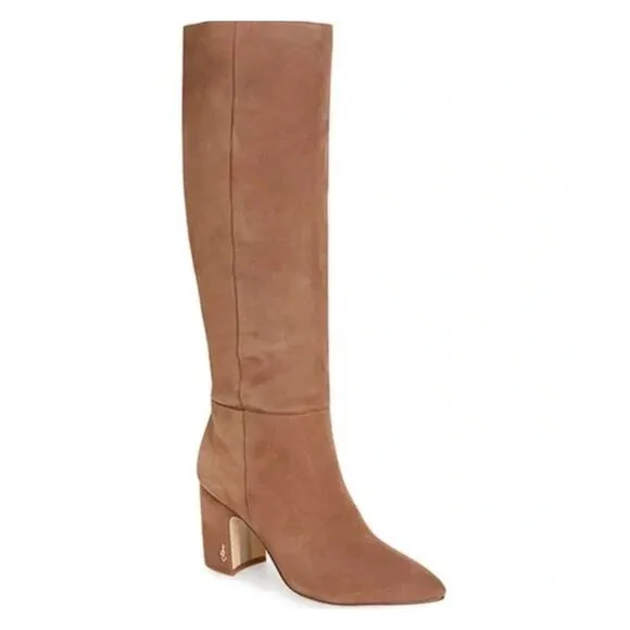 SAM EDELMAN Chestnut Hiltin Hai Suede Tall Knee-High Pull On Boots