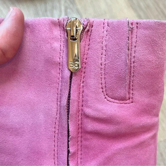 Sam Edelman Codie Suede Squared Toe Booties in Pink Confetti Suede size 8.5