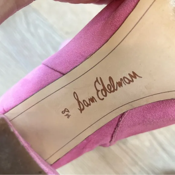 Sam Edelman Codie Suede Squared Toe Booties in Pink Confetti Suede size 8.5