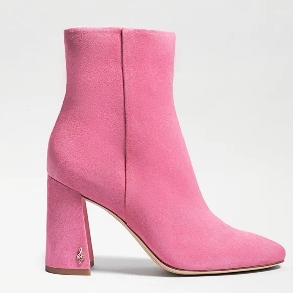 Sam Edelman Codie Suede Squared Toe Booties in Pink Confetti Suede size 8.5