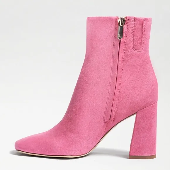 Sam Edelman Codie Suede Squared Toe Booties in Pink Confetti Suede size 8.5