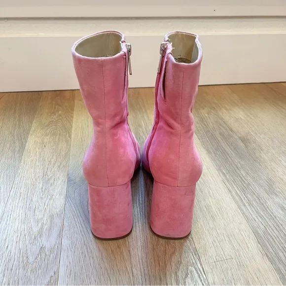 Sam Edelman Codie Suede Squared Toe Booties in Pink Confetti Suede size 8.5
