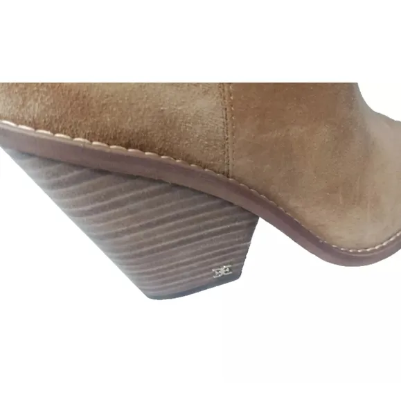 Sam Edelman Indigo Stacked Heel Suede Knee-High Boots 10 M Camel Tan MSRP $225